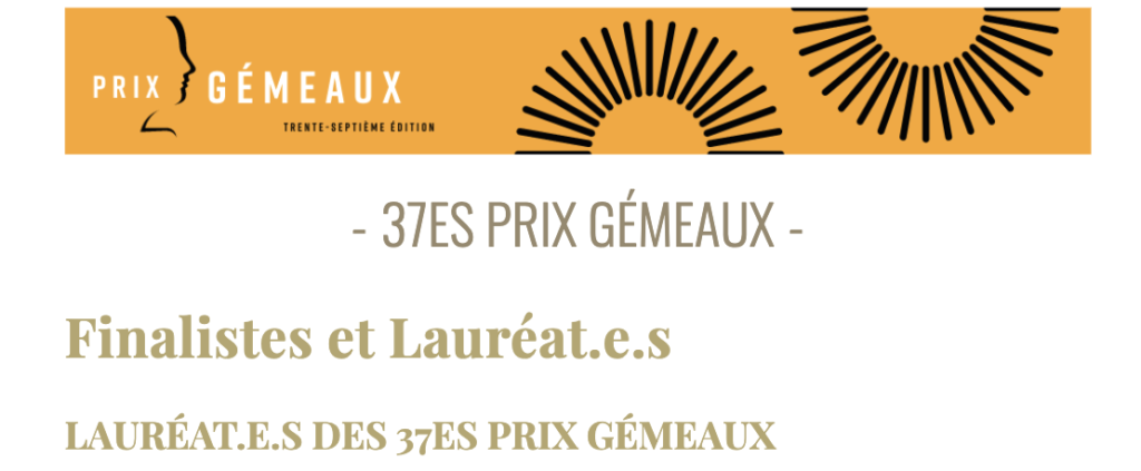 Les prix gémeaux 2022